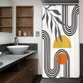 thumbnail image 2 of Stall Small Abstract Boho Mid Century Funky Shower Curtain Geometric Half 36x72 Inch Rv Single Narrow Contemporary Minimalist Semicircle Arch Rustic Polyester Fabric Bathroom Bathtub Decor, 2 of 5