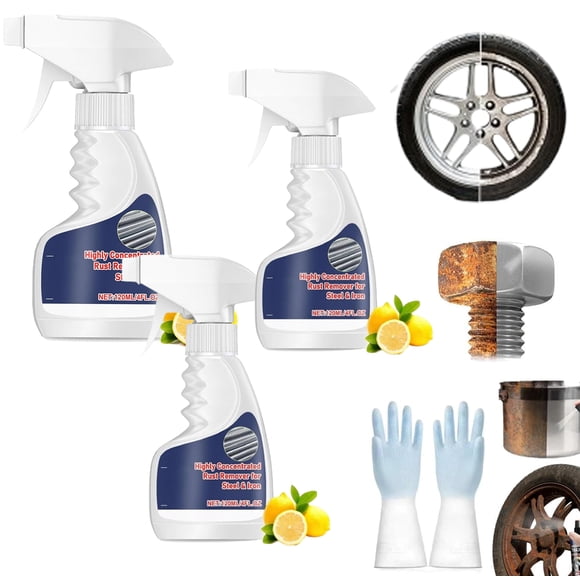 Highly Concentrated Steel Rust Remover - Instant Rust Eraser Ultra-Strong Metal Revival Spray, Quick-Acting,Removedor De Oxido Altamente Concentrado, Heavy Duty for Tools, Stainless Steel, Automotive
