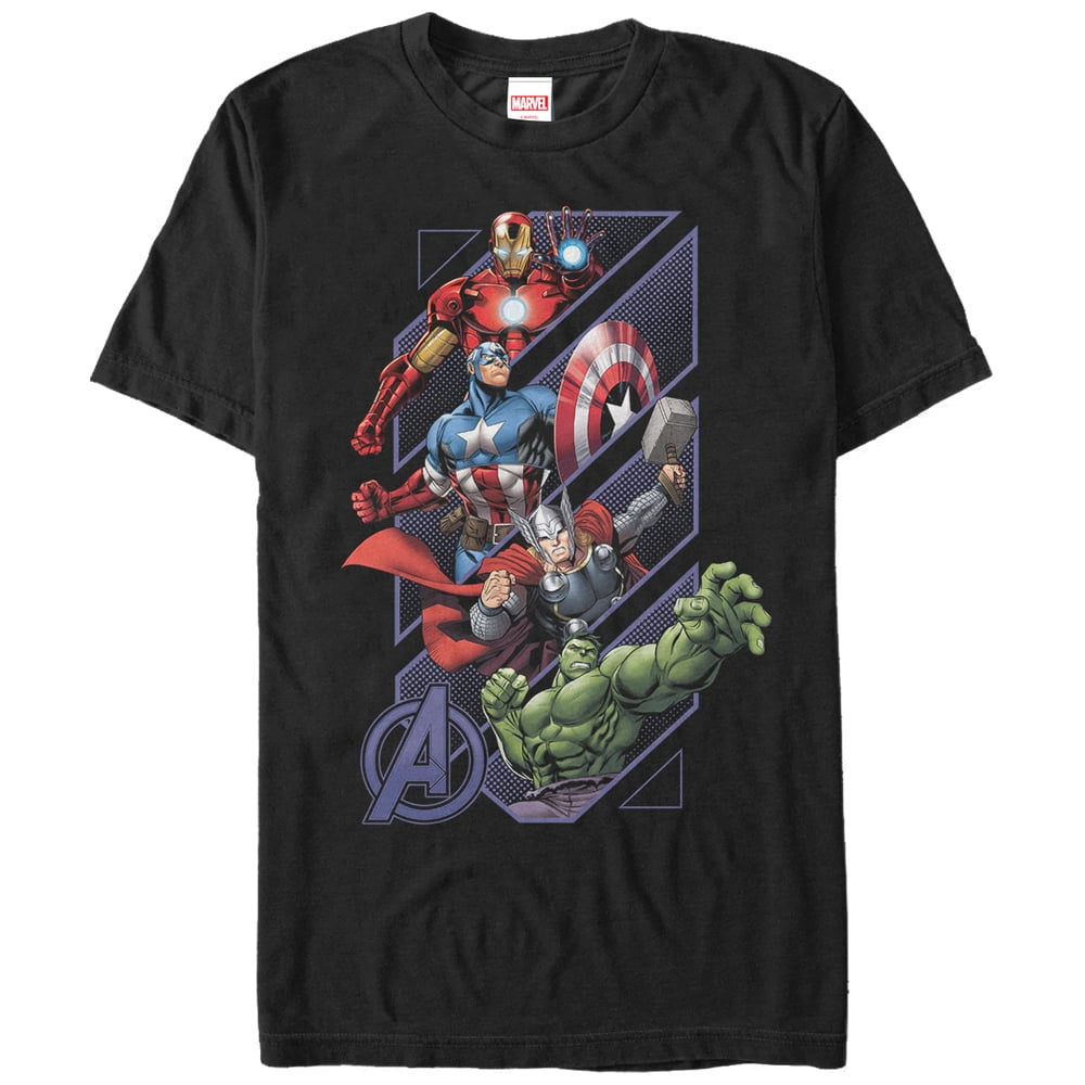Men's Marvel Four Avengers Graphic Tee Black Medium