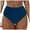 Dark Blue, variant on Jdkau High Waisted Bikini Bottoms Full Coverage Bathing Suit Solid Color Swim Bottom Elastic Bathingsuit Bottoms（Yellow,S）