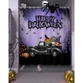thumbnail image 3 of Happy Halloween Shower Curtain Set ，Waterproof Fabric Shower Curtains Purple Truck Pumpkin Skull Crow Bug Black Shower Curtains for Bathroom,Bathroom Decor 72"x84", 3 of 6