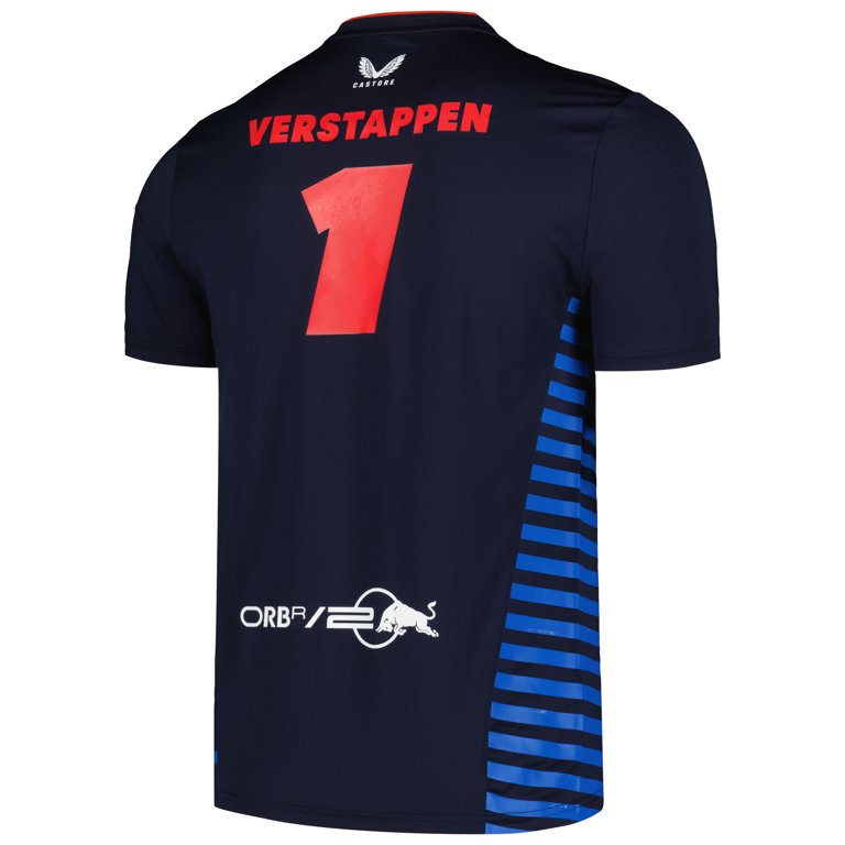 ち*で様 F1★VERSTAPPEN 1 RedBull CASTOREシャツ Men's Castore Max Verstappen Navy Red Bull Racing 2023