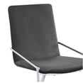 thumbnail image 4 of Gray Velvet Side Chairs, Set of 2 with Chrome Metal Legs and Diamond Tufted Back, 4 of 9