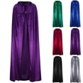 thumbnail image 2 of Tejiojio All Saints' Day Women Casual Party Solid Retro Gothic Hooded Cloak Stage Outfit Top, 2 of 9