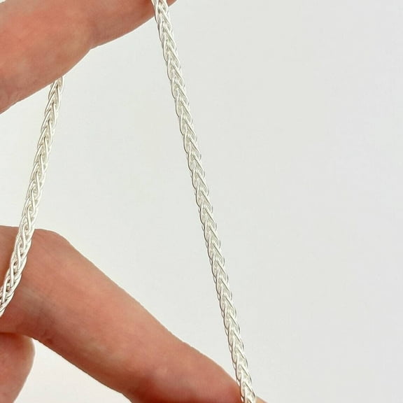 925 Sterling Silver 3mm Spiga Wheat Diamond Cut Chain By Oliver & Navy