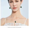 thumbnail image 5 of Linawe Silver Emerald Green Earrings, Imitation Diamond Dangle Rhinestone Cubic Zirconia Crystal Drop Earrings for Women, Teardrop Birthstone Drop Earrings, Wedding Jewelry Set, 5 of 7