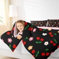 thumbnail image 4 of Manfei Red Cherry Bedding Comforter Set,Cute Flowers Daisy Twin Comforter Sets,Sweet Fruit Bedding Set For Kids,Super Cozy Room Decor Reversible,2 Pieces, 4 of 8