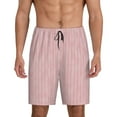 thumbnail image 2 of Rocae Pink Stripes for Men's Soft Sleep Pajama Shorts, Waistband and Pockets, 2 of 9