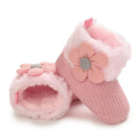 

AVAIL Newborn Baby Girls Cotton Soft Sole Winter Warm Snow Boots Infant Toddler Mid Calf Snow Boots For Baby Girls 0-18 Months