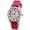 Red, variant on Simple Style White Back Multi-Colour Selectable Watches Ladies Digital Quartz Watches Imitation Leather Watches