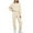 Beige, variant on Womens 2 Piece Outfits Sweatsuit Solid Color Oversized Sweatshirt Baggy Jogger Pants Winter Fall Casual Sets
