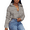 Gray, variant on Womens Cropped Puffer Jacket Zip Down Jacket Lightweight Down Coat Winter Quilted Padded Jacket