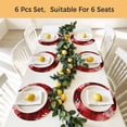 thumbnail image 5 of Botanical Chrysanthemum Round 13 Inch Placemats Set of 6, Abstract Spring Floral Red Black HeatResistant Non Slip Place Mats for Dining Table, Wipeable Braided Kitchen Table Mats for Housewarming, 5 of 9
