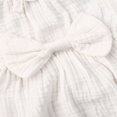 thumbnail image 3 of Toddler Baby Girl Summer Fall Basic Plain Short Sleeve Cotton Linen Drawstring Romper Jumpsuit, 3 of 7