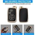 thumbnail image 5 of Key Fob Cover Compatible with Toyota Camry Avalon Corolla Highlander Prius RAV4 Venza Keychain Case Holder Protector,Gold-black, 5 of 6