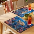 thumbnail image 4 of Coastal Turtle Placemats Set of 12 Turquoise Coral Tropical Ocean Animal Fish Place Mats Indoor Wipeable Table Mats Washable Dining Table Placemats for Kitchen Holiday Party Home Decor 13x19 Inch, 4 of 9