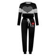 thumbnail image 4 of Wyzesi Ensemble de Shorts pour Femmes sous Robes Mode Décontractée Automne et Hiver Imprimé Col Rond Manches Longues Poche Cordon Taille Élastique Pantalon Costume de Sport, 4 of 4