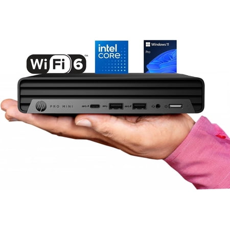 HP Pro 400 G9 Mini PC Desktop Computer, Intel CPU, 64GB DDR5 RAM, 2TB PCIe SSD, Triple 4K Display Support, USB-C, Ultra-Quiet Design, Bluetooth 5.2, WiFi 6, Keyboard and Mouse, Windows 11 Pro