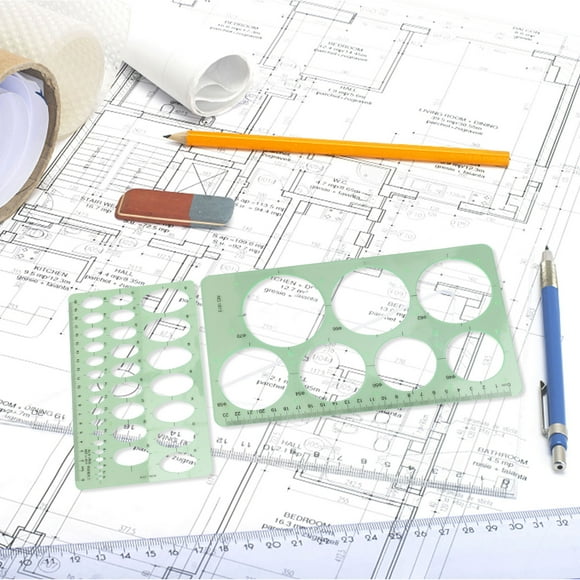 SWETRACE 4Ud Kit De Y Plantillas Geométricas De Plástico Verde Claro Para Uso En Dibujo Y