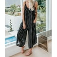 thumbnail image 4 of Combinaison à Jambes Larges Ajustable Imprimée Noire pour Femmes, 4 of 16