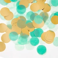 Darice Mint Green & Gold Tissue Paper Confetti Mix, 0.9oz