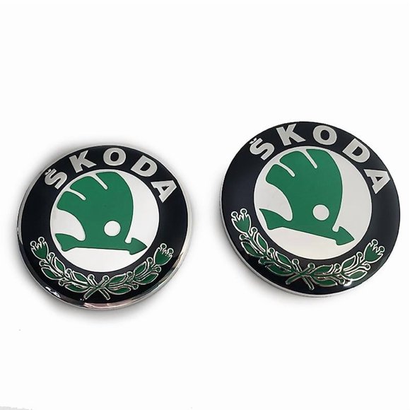 Car Emblem 2 pieces for Skoda models 90mm 80mm emblem hood and trunk B- Perfet Great Gift