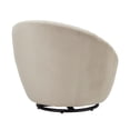 thumbnail image 3 of Benzara BM240692 Round Shaped Back Fabric Upholstered Swivel Chair, Beige, 3 of 5