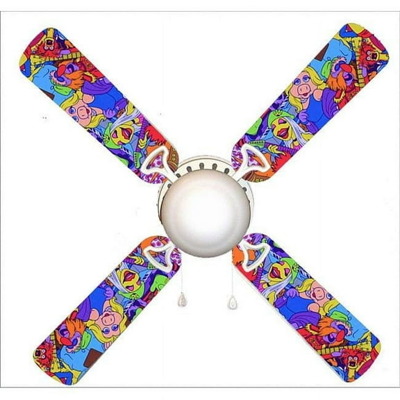 888 Cool Fans F42-0001073 42 in. Muppets Gang 4-Blades Ceiling Fan with Schoolhouse Lamp