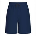 thumbnail image 5 of Zpzdpjkx Men's Plus Size Denim-Look Elastic Waist 5" Inseam Loose Straight Fit Casual Shorts with Pockets, 5 of 7