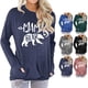 thumbnail image 3 of Sudadera con bolsillo para mujer, estampado de oso, cuello redondo, suave, cómoda, manga larga, camiseta para citas diarias, 3 of 5