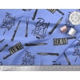 thumbnail image 3 of Soimoi Blue Rayon Fabric Text & Knife Kitchen Printed Fabric 1 Yard 42 Inch Wide, 3 of 3