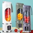 thumbnail image 2 of USB Rechargeable Portable Blender 8 Blade Mini Ice Crusher with Digital Display 3 Modes Portable Blender White, 2 of 7