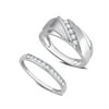 1/2 Carat T.W. Diamond 10K White Gold Wedding Bands