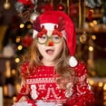 thumbnail image 6 of Funny Christmas Glasses Frames with Deer Antlers & Red Polka Dot Bow,Glitter Christmas Costume Eyeglasses for Christmas Party Favors Decorations-Nose Design(One Size Fits All), 6 of 8