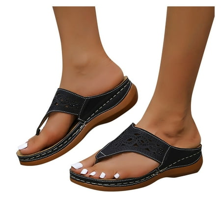 

Akiihool Womens Sandals Wide Width Women s Elastic Flat Sandals Gladiator Flat Sandals Ankle Strap Flat Sandals (Black 11)