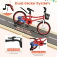 thumbnail image 4 of Costway 18'' Kid's Bike with Removable Training Wheels & Basket for 4-8 Years Old Child Red, 4 of 9
