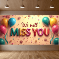 thumbnail image 2 of LUUFILx We Will Miss You Farewell Party Decorations Balloon Banner Colorful Backdrop Retirement Going Away Celebration Background Decor Multicolor Event Supplies, 2 of 5