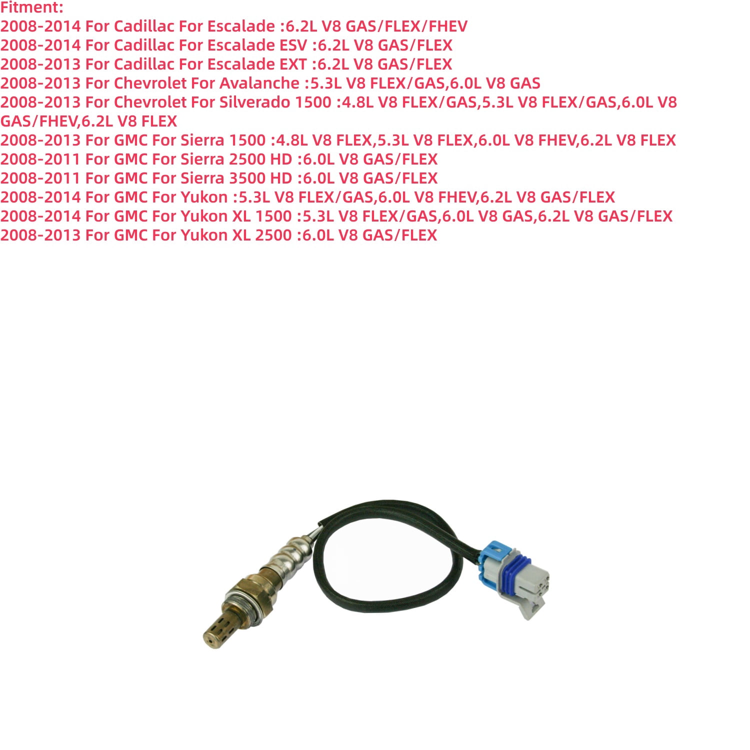 Ruiya 4Pcs Upstream & Downstream For 2008-2014 Chevrolet Silverado 1500, GMC Sierra 1500 O2 Oxygen Sensor