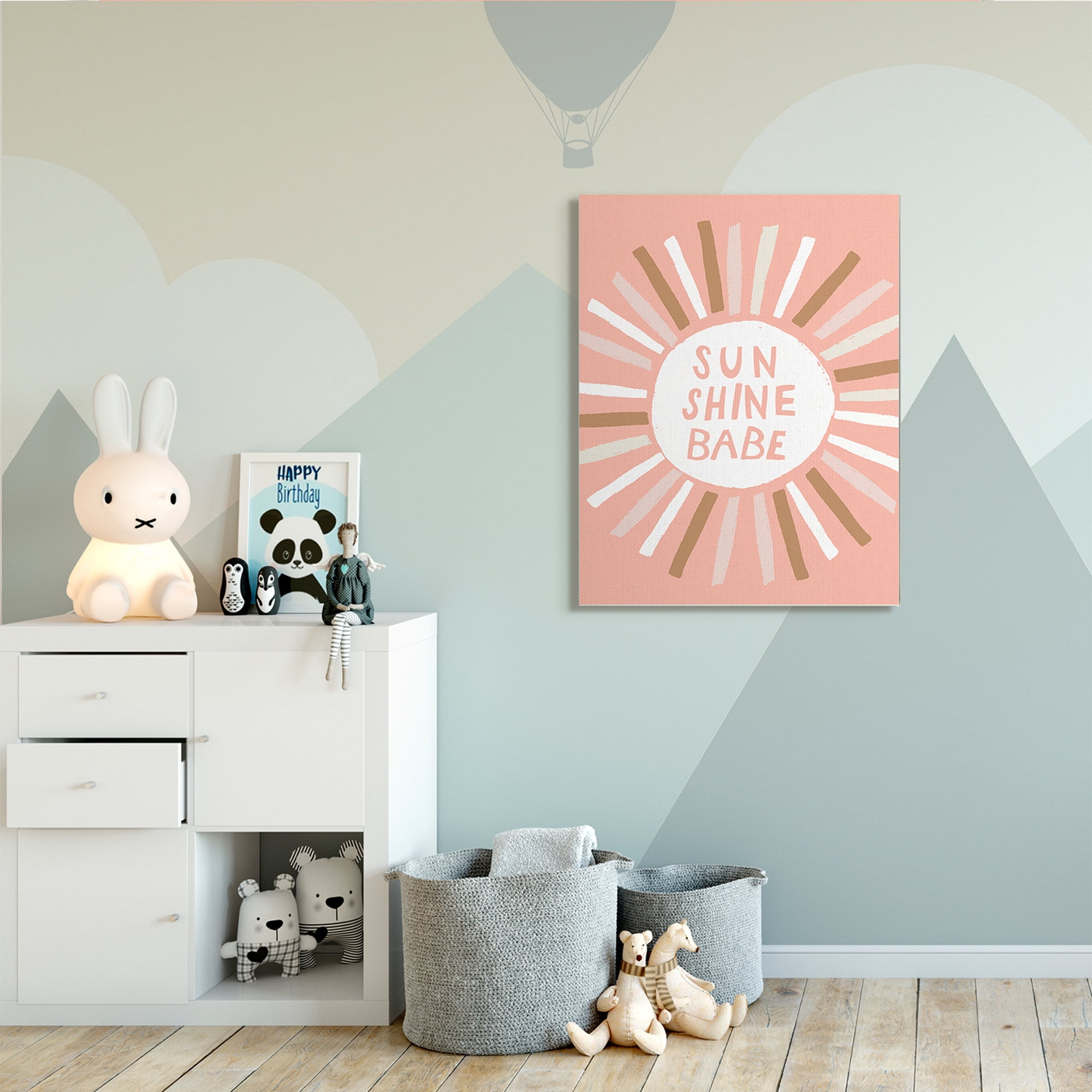 Stupell Industries Sun Shine Babe Phrase Pastel Sun Rays,36 x 48,Designed by Jess Bruggink