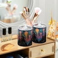 thumbnail image 3 of Yayeee 2 Pack Qtip Holder Bathroom Cotton Swab Canister with Lid Clear Dispenser Set, Psychedelic Jellyfish, 3 of 6