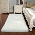 thumbnail image 2 of Soft Plush White Fur Area Rug 2 x 4ft Shaggy Fluffy Rugs Rectangular Carpet Floor Mat for Bedroom Living Room Nursery Modern Decor, 2 of 8