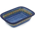 thumbnail image 1 of Polish Pottery Rectangular Baker 10-inch Red Zinnia made by Ceramika Artystyczna, 1 of 7