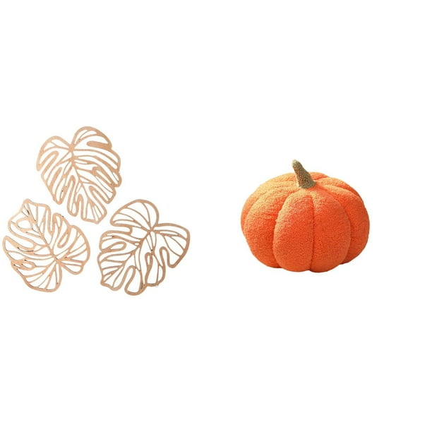 Adorno de pared creativo con hojas de palma, calabaza y de la para decoración tropical de Halloween: cama, baño, TV, sofá, dormitorio.