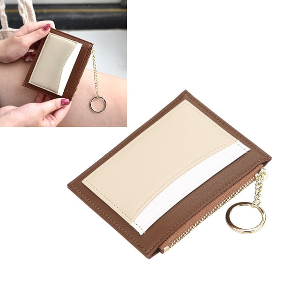 TITINICE Fashion Wallet Brown Splice Design Lightweight Small Travel 1Pc