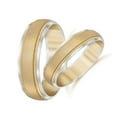 thumbnail image 3 of Pompeii3 Gold Matching His Hers Two Tone Wedding Band Ring Set, 3 of 5
