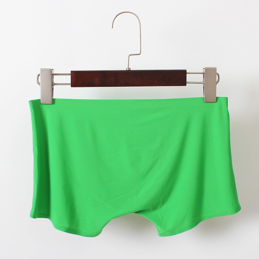 Green Mens Underwear Men'S Pure Color One Piece Ice Silk Seamles