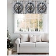 thumbnail image 5 of Vintage Compass Coastal Curtain Valances for Windows, Nautical Summer Beach Ocean Kitchen Valance Window Treatment, Light Filtering Block Curtains for Bathroom/Bedroom/Living Room 42'' x 18'', 5 of 9