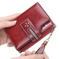 thumbnail image 4 of Minnieouse Cartera de cuero portátil para mujer con borla, monedero plegable, tarjetero de viaje para compras, bolsa de transporte rosa Type2 NO2, 4 of 6