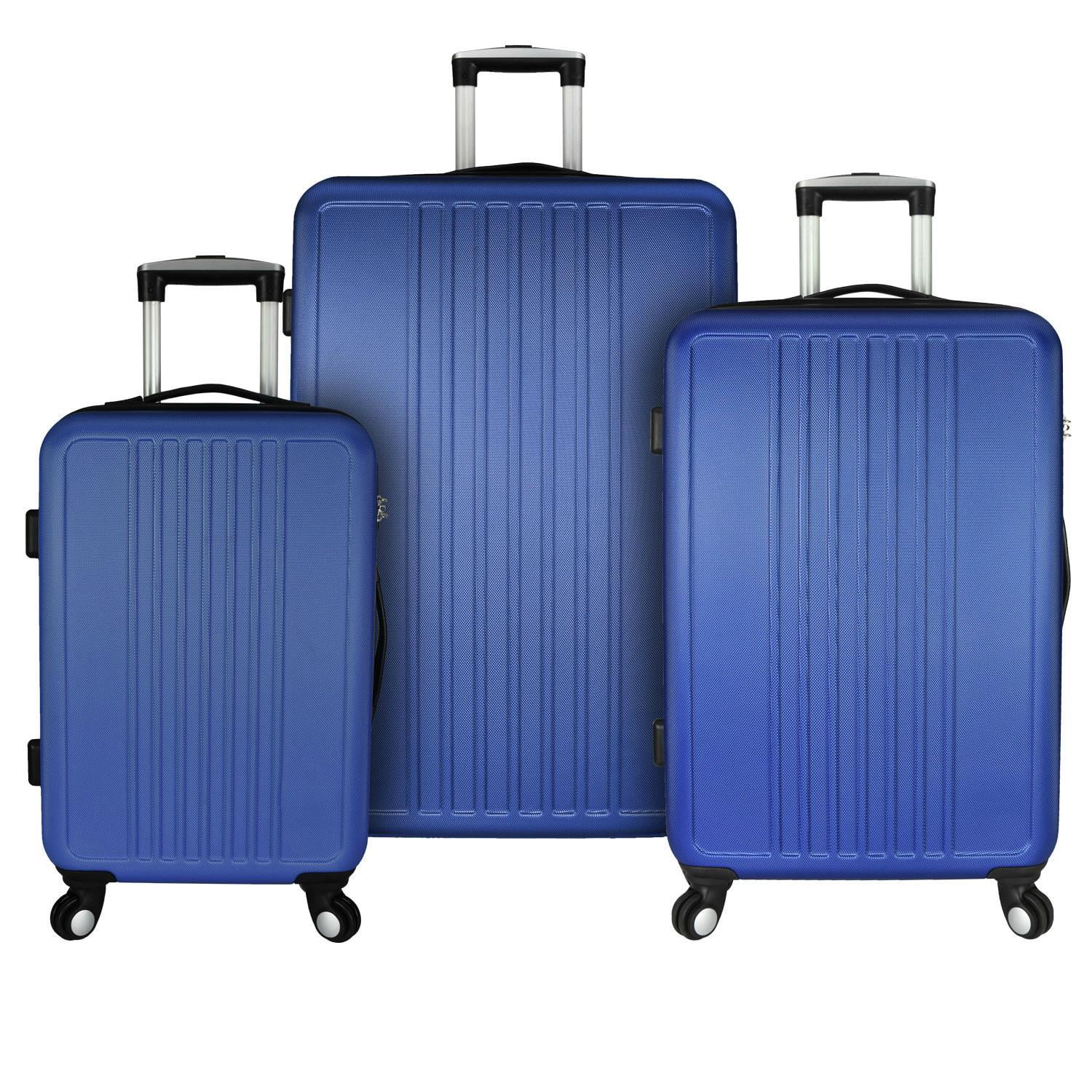Elite Luggage Versatile 3Piece Hardside Spinner Luggage Set, Blue