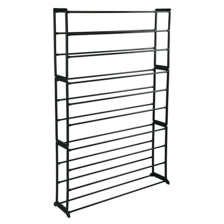 Simplify 10 Tier 50 Pair Shoe Organizer Rack in Black